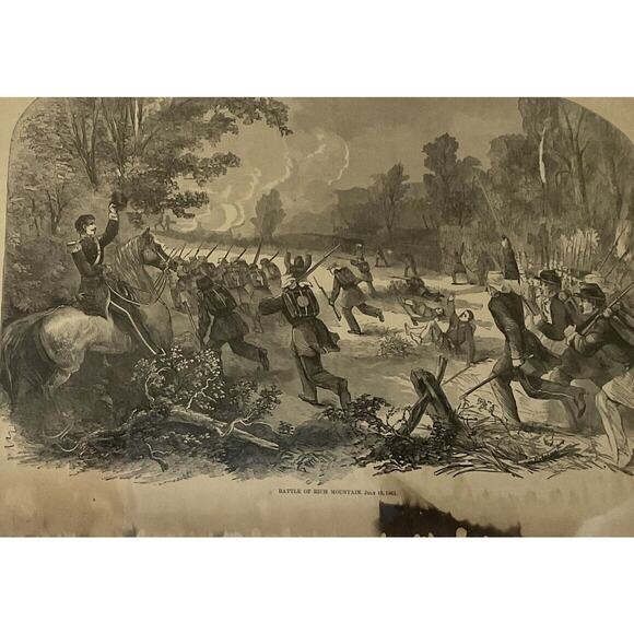 Antique Military 1800s Civil War 1861 Battle Rich Mountain Harper Newspaper - Picture 1 of 8